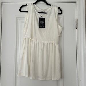 Sleeveless nursing White Dress
